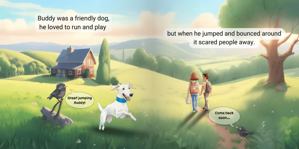 Buddy & Tilda inside page spread 1