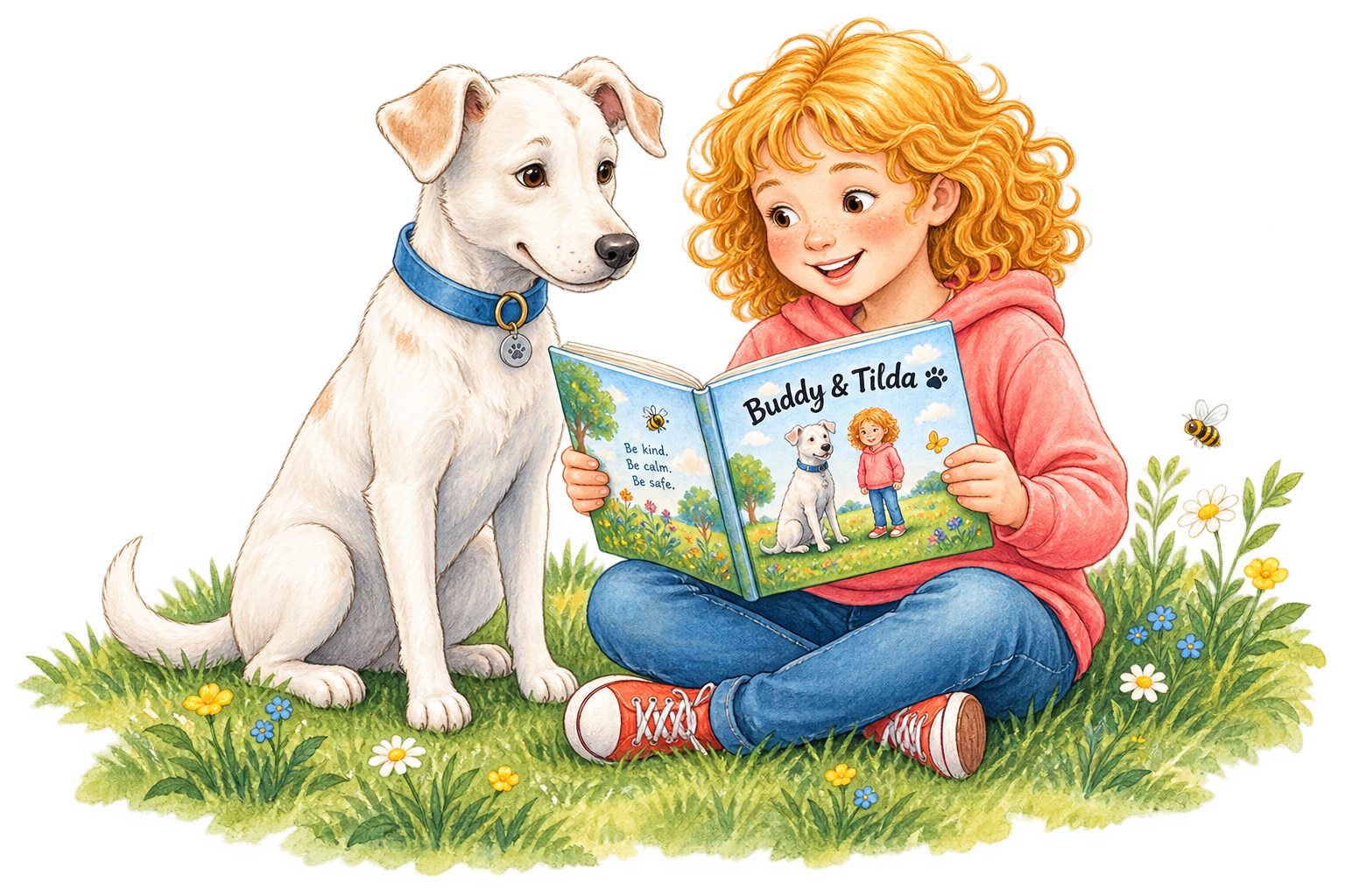 Tilda and Buddy reading Buddy & Tilda together