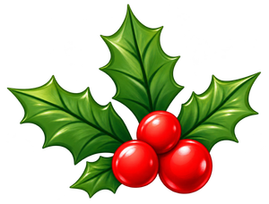 Holly sprig with red berries